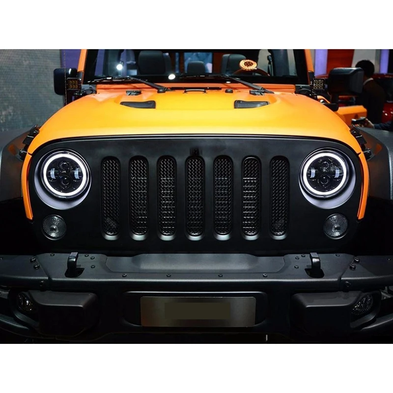 1 пара 7 дюймов светодиодный фонарь дальнего/ближнего света подходит для Jeep Wrangler CJ JK LJ 97-17