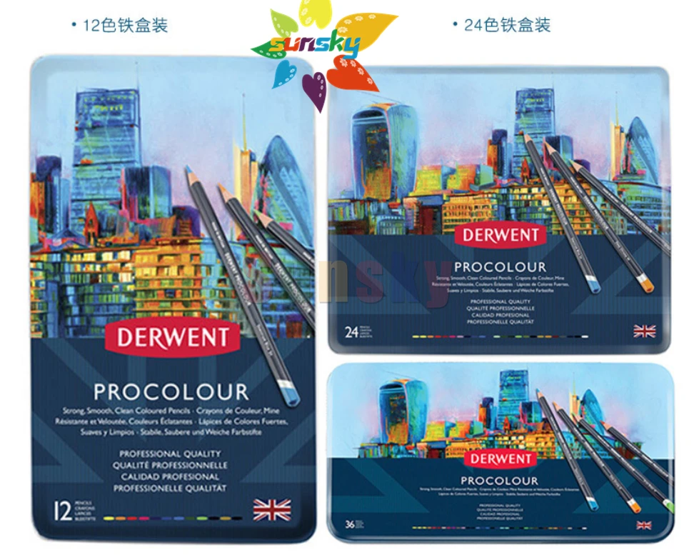 Uk Derwent Lapis De Cor 12 24 36 Color Pencil Procolour Professtion Artist Color Drawing Pencil Sketch Color Pencil Art Supplies Colored Pencils Aliexpress
