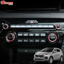 Para kia sportage ql 2016 2017 2018 2019 botão interruptor anel rotativo capa aquecedor de controle de clima a/c ar con mostradores acessórios do carro