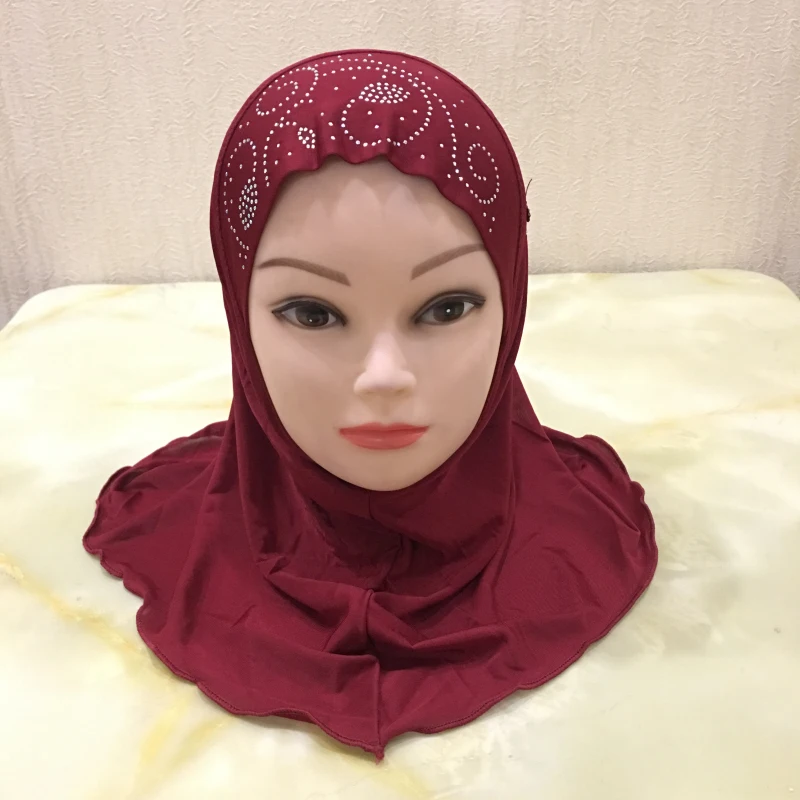 Muslim Headwear H039 fit 2-6 years old small girl hijab hats with lace muslim scarf islamic headscarf hat amira pull on headwrap muslim headwear,head scarf,hijab headscarf,hijab hats,shawl scarf,female head wraps,muslim dress,muslim sets,prayer hats