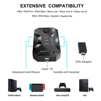 

Keyboard Mouse Adapter For PS4/Xbox/PS3/Switch Gamepad Controller Converter With Headset Voice Custom Button Console Accessories