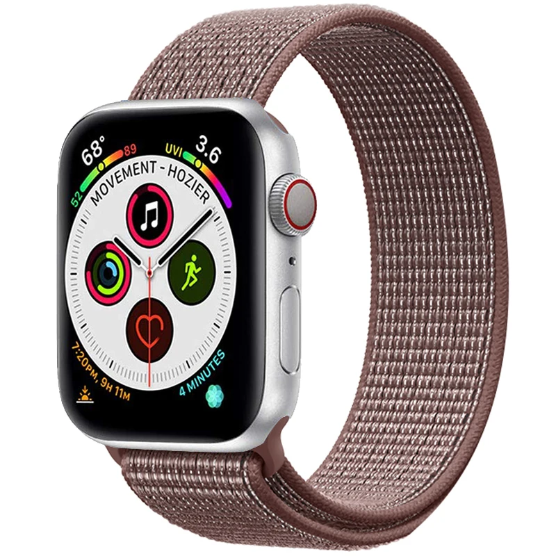 Ремешок для Apple Watch 44 мм 40 мм ремешок из нейлона iWatch Correa Series 5 4 3 2 Sport Loop 42 мм 38 мм браслет ремешок для часов аксессуары Новинка - Цвет ремешка: 31 Smokey Mauve