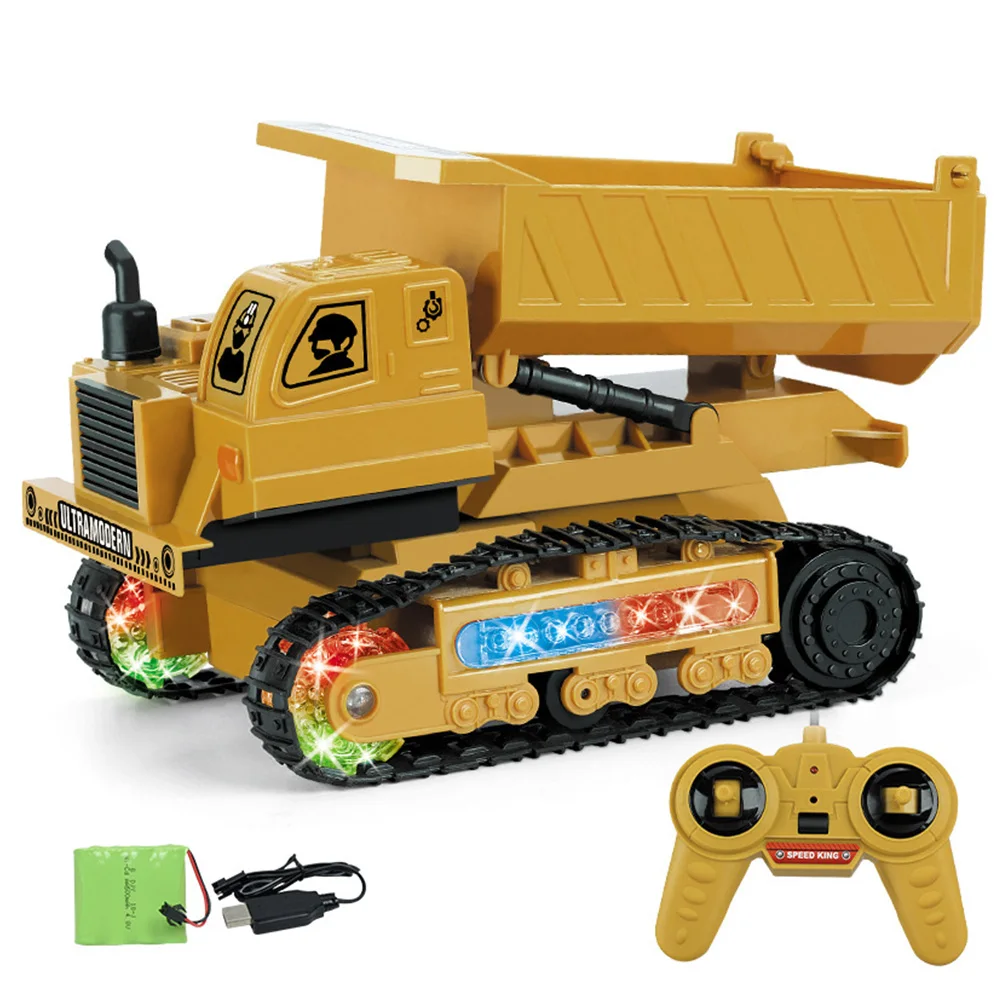

Chargeable Wireless Battery Powered Gifts Excavator Musical Tractor Truck Kids Bulldozer Model Speed Change Remote Control Car