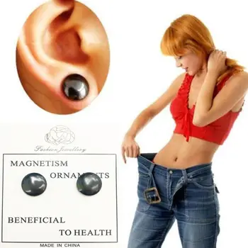 

2Pcs/Pair Bio Magnetic Therapy Weight Loss Stud Earrings Slimming Health Care Stimulating Acupoints Magnet Stickers