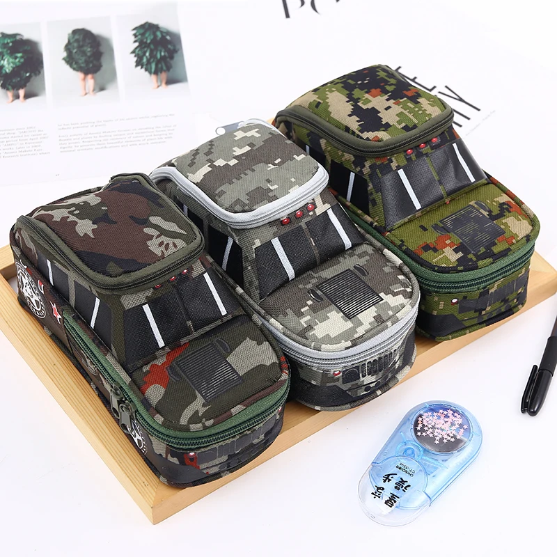 

Boys Camouflage Car Toys Pencil Case School Cool Supplies Military High Capacity Durable Oxford Cloth Pen Box bags Stationery