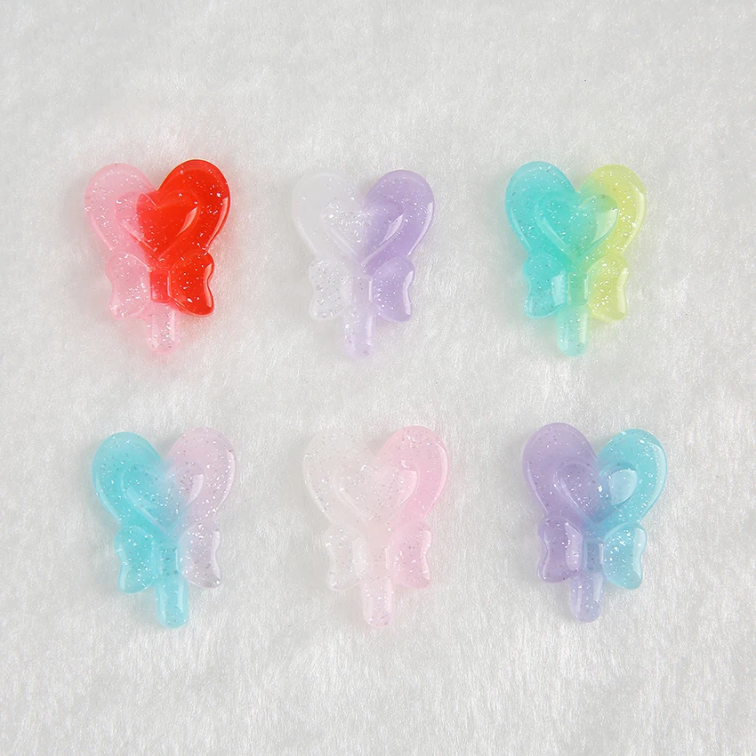 

12pcs 27*19mm Mixed Gradient Kawaii Resin flat back Candy For DIY Phone Decoration
