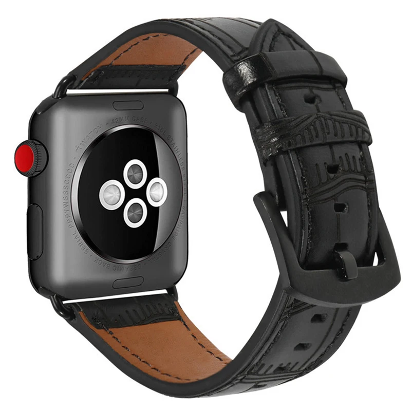 7 цветов, Бизнес кожаный ремешок для наручных часов Apple Watch, версии 4 серии мужские кожаные простые часы ремешок для iwatch 38 мм 40 мм 42 44 мм