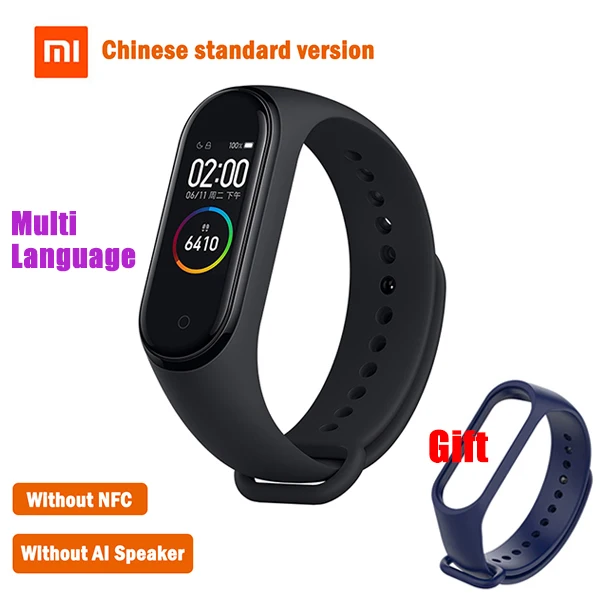 Xiaomi mi Band 4 глобальная версия с NFC новейший смарт-браслет Xiao mi Band 4 сердечного ритма фитнес цветной экран - Цвет: 2