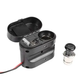 

12V-24V Dual USB Charger Adapter LED Voltmeter Cigarette lighter for Motorcycle Widely used in Automobiles GPS Cameras