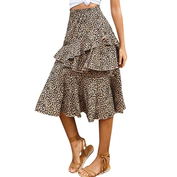 

High Waist Women Skirts Summer Chiffon Skirt Casual Sexy Holiday Floral Skirt