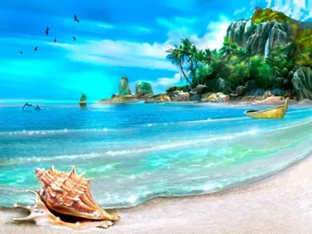 

Painting By Numbers Beach Ship tortoise goldfish car world Digital Painting Landscape Boat On Cavans DIY pictures by numbers