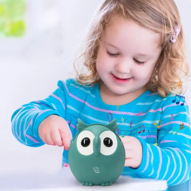 1pcs Creative Plastic Cute Owl Music Box Household Decor Ornaments Phone Glasses Card Storage rack Kid Xmas Birthday Gift Random