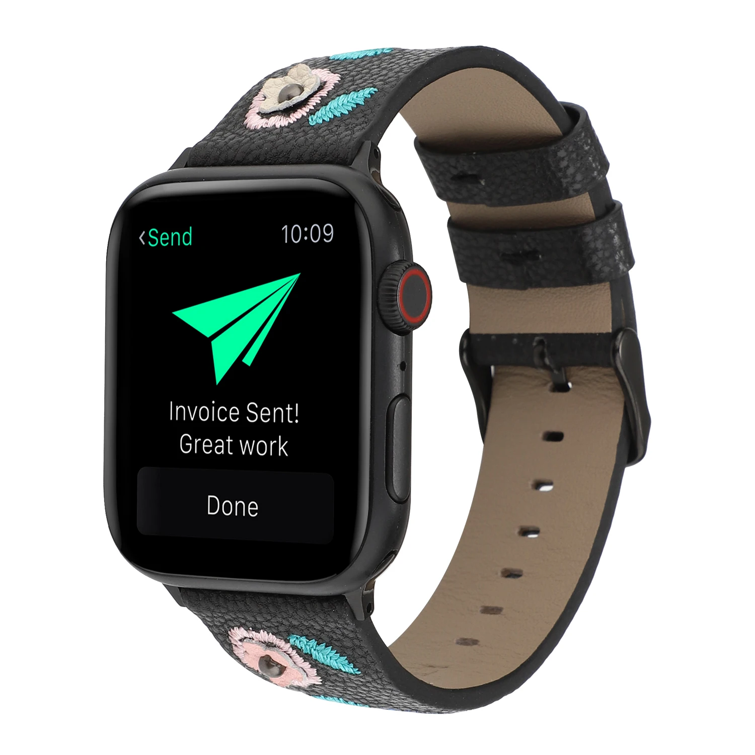 Вышивка кожаный ремешок для часов для apple watch серии 1, 2, 3, ремешок 42/38 мм браслет для наручных часов iwatch, ремешок correa apple watch 5 4 44/40 мм