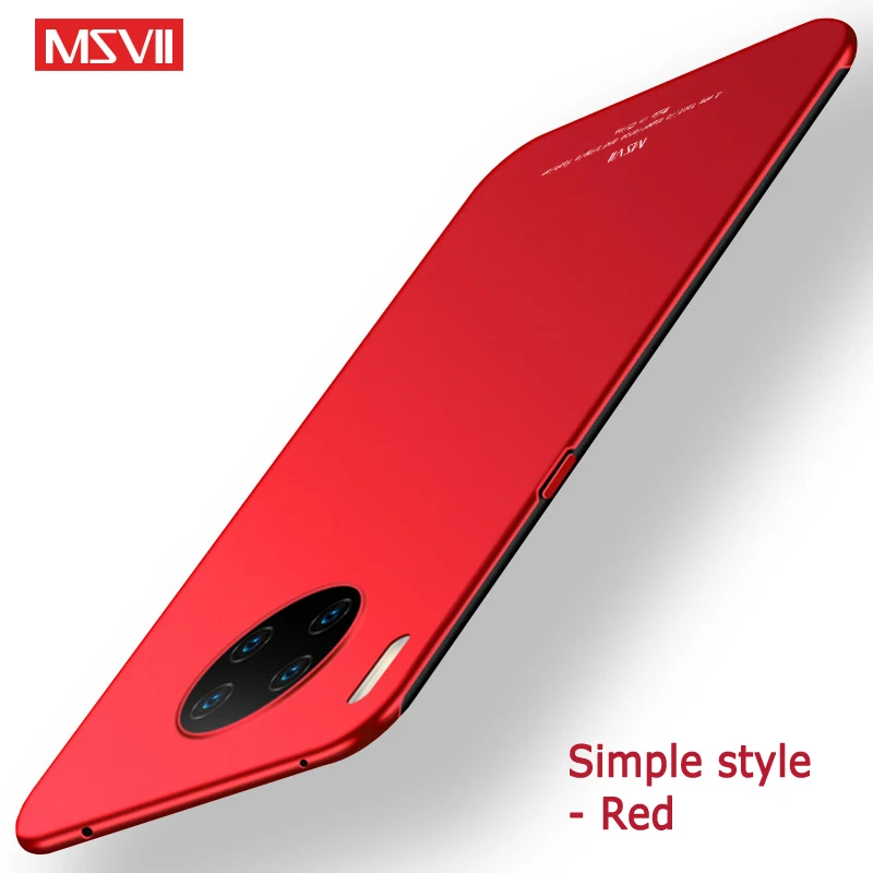 Simple red Mate 30 Чехол MSVII матовый чехол для huawei mate 30 Pro чехол mate 30 Lite Жесткий PC чехол для huawei mate 20 Pro Lite X чехол для телефона s - Цвет: Simple red