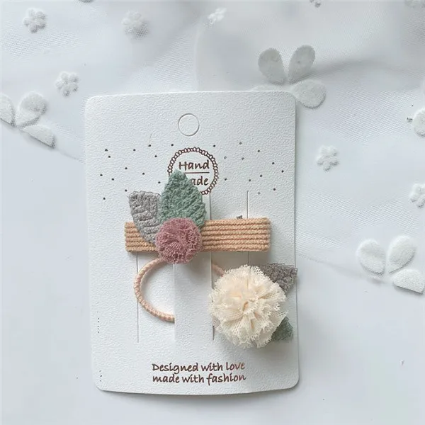 rice white set 10 компл./лот Новое газовое Сетчатое Pom принцессы Заколки для волос резинка для волос милые комплекты детской одежды для девочек заколка для волос, милые аксессуары для волос, головной убор - Цвет: rice white set