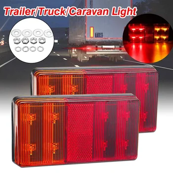 

2pcs Led Truck Trailer Tail Lights 12V Rear Light Stop Number License Plate Light Universal For Trailers Trucks Boats Caravans