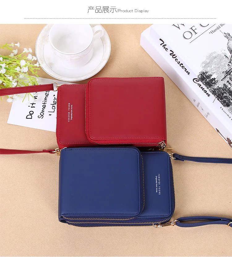 Женский кошелек из искусственной кожи, длинная Большая вместительная многофункциональная мини-сумка на одно плечо, Диагональная Сумка через плечо