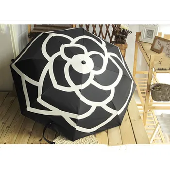 

High-end Small Fragrant Camellia Automatic Umbrella Sun Shade UV Umbrella Classic Women's Umbrella
