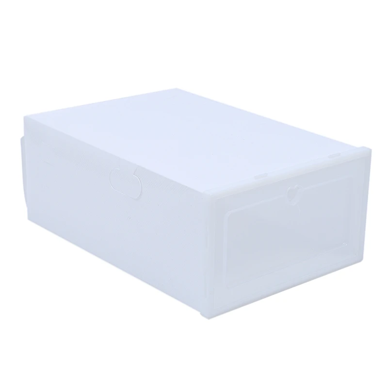 6PCS Durable Plastic Shoe Boxes Flip Shoes Box Thickened Transparent Drawer Case Stackable Shoe Organizer Storage Shoe Rack