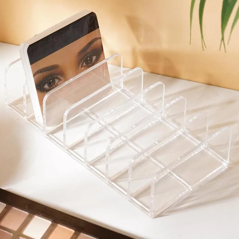 7 Grids Eyeshadow Palette Organizer Powder Concealer Storage Box Makeup Tools Holder Compartment Plastic Desktop Storage