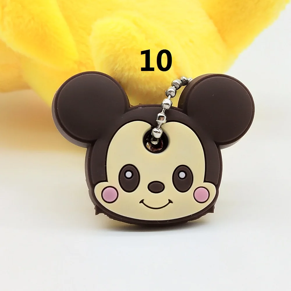 10 PCS/lot Protective Key Case Cover for Key Control Dust Cover Holder Cartoon Silicone Organizer cat Home Accessories Supplies - Цвет: f