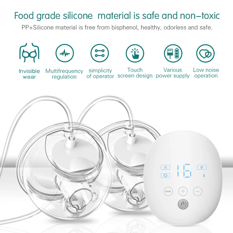 Double Electric Breast Pump Charged Easy Carry Outdoors Milk Pump USB  Wearable Hands-Free Portable Milk Extractor BPA free the best breast pumps