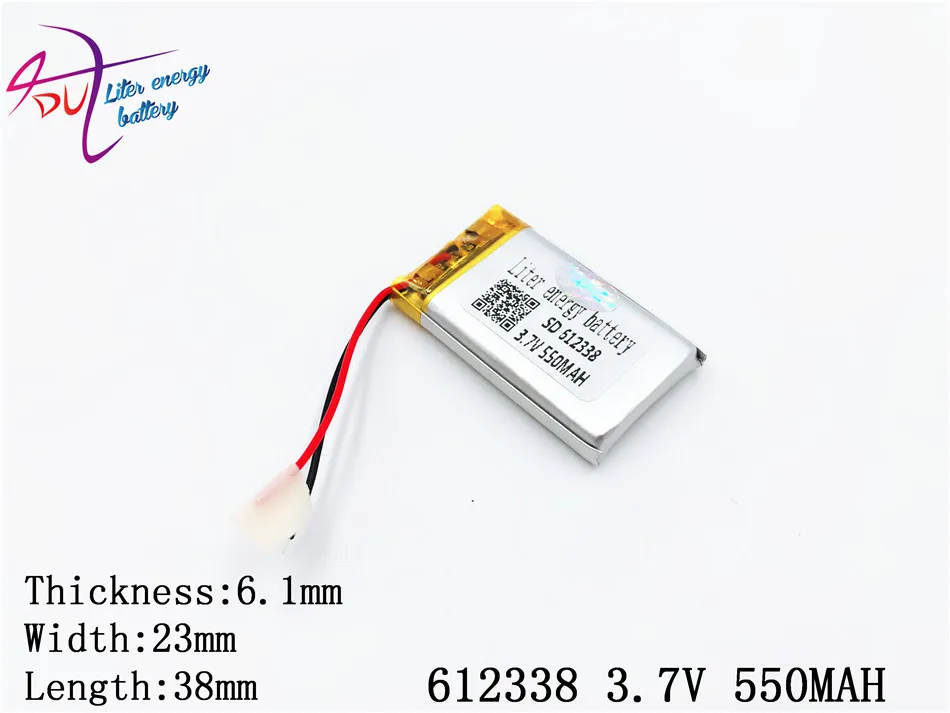 3,7 в литий-полимерный аккумулятор 062338 612338 550 мАч Mp3 Mp4 Gps Bluetooth 6,1*23*38 мм литиевая батарея маленькая стерео Bluetooth Gps