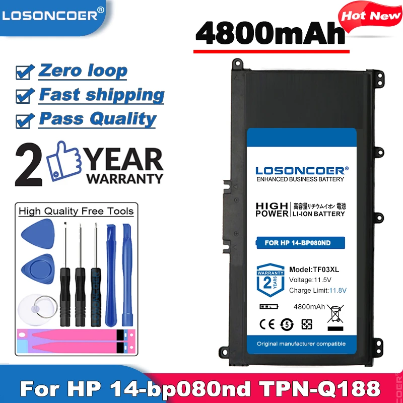4800 мА/ч TF03XL Батарея для HP 14-bp080nd 14-bf 15-CC TPN-Q188 Q189 Q190 Q191 Q192 Q201 HSTNN-LB7X HSTNN-LB7J 920070-855 |