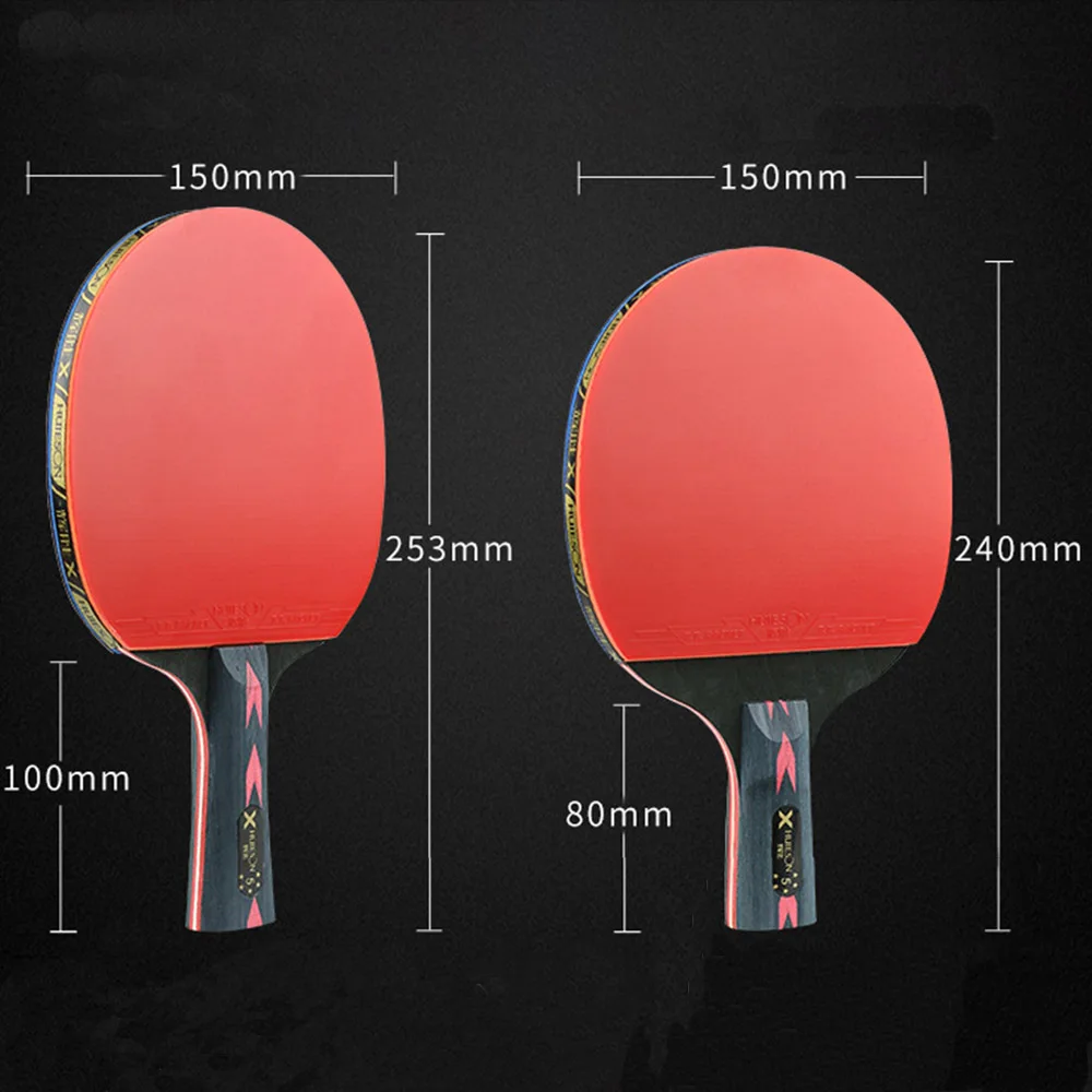 Table Tennis Racket Lightweight Powerful fast attack Ping Pong Paddle Bat short /Long Straight Grip Table Training Accessories