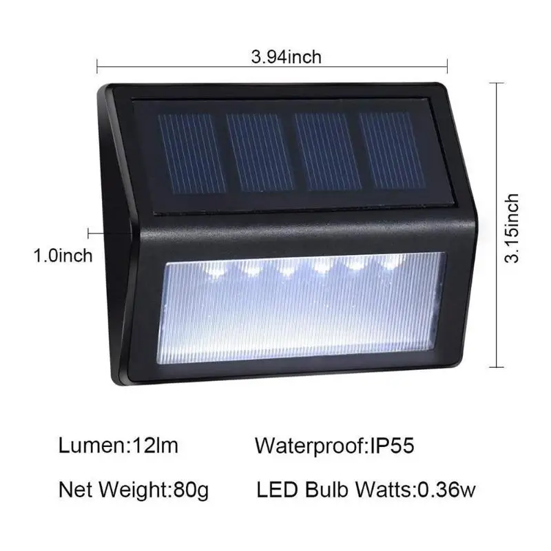 4/Redmi 2/1 шт. открытый 6LED Солнечный Мощность лестницы Светильник Водонепроницаемый шланг для полива огорода, двора, уличный фонарь