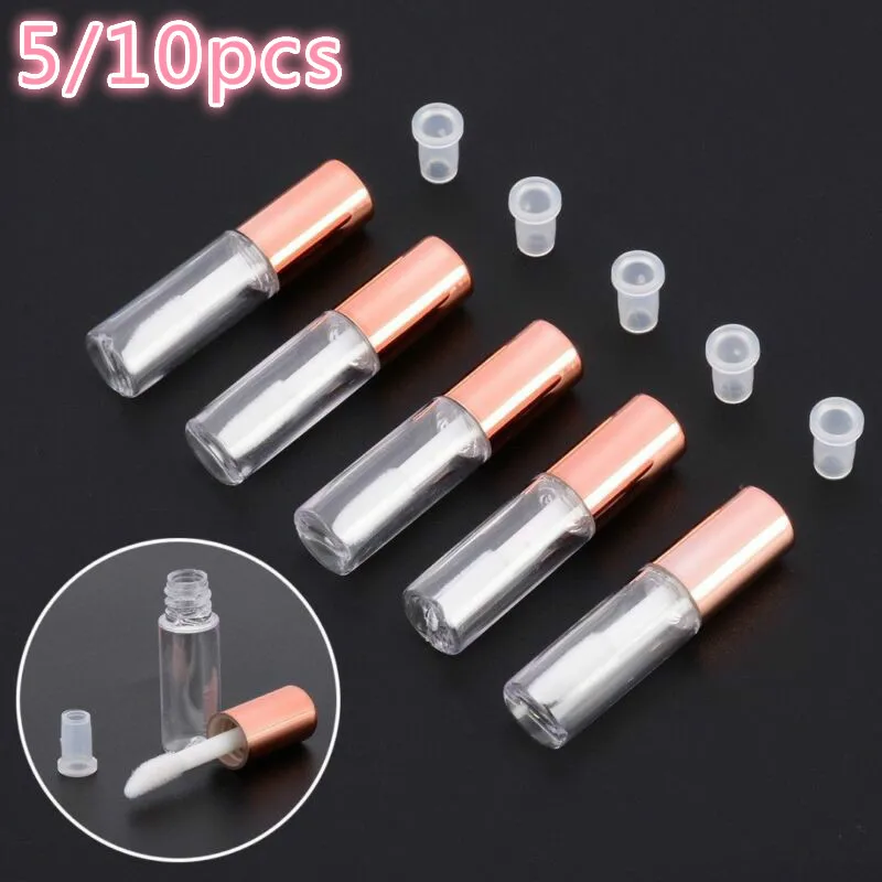 5/10 шт. 1 2 мл с капюшоном Модный Плащ блеска для губ пустые прозрачные пластиковые бальзам Губная помада мини