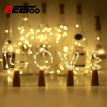 Светодиодный светильник 2 м 20 светодиодный s вечерние Новинка светильник s гирлянда светильники в форме винных бутылок светодиодный пробковый медный провод сказочное украшение Новинка лампа