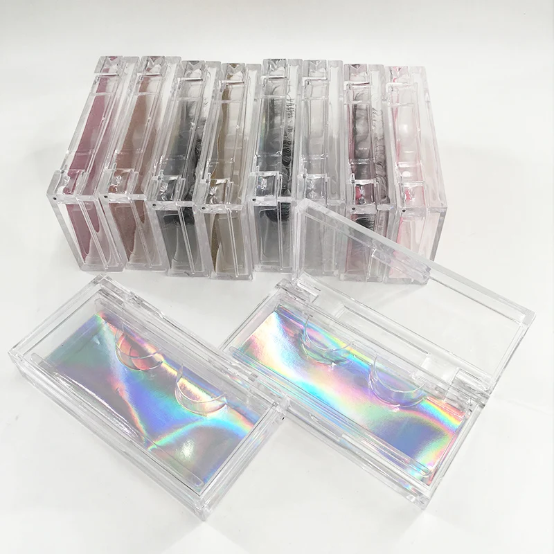

Clear Acrylic Lashes Package Glitter 3D Eyelashes Box Custom Private Label LOGO