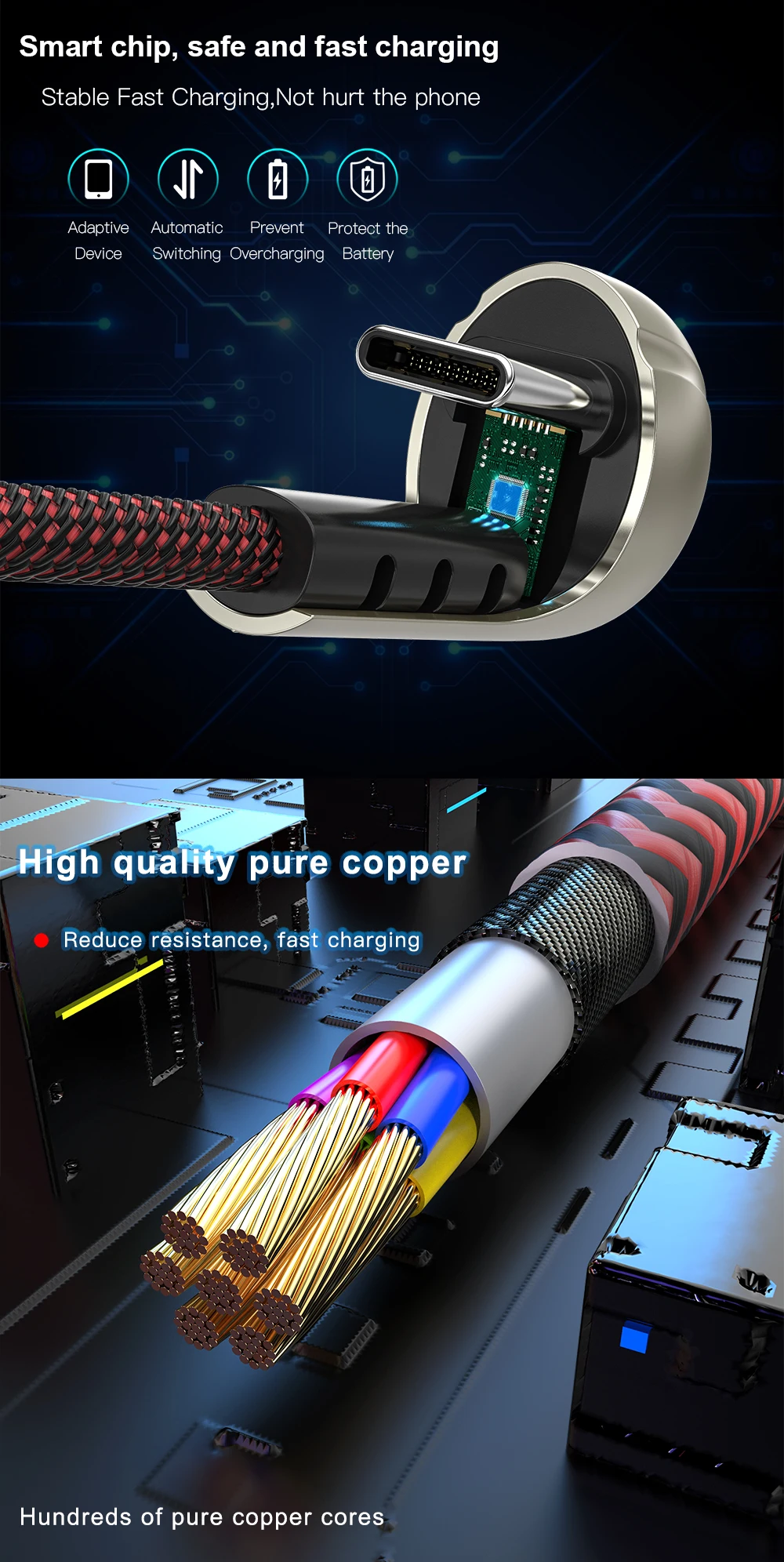 KEYSION кабель для игровой TYPE-C из цинкового сплава для samsung A50 70 S10 3.1A кабель для быстрой зарядки USB C для Xiaomi mi 9t Red mi note 8
