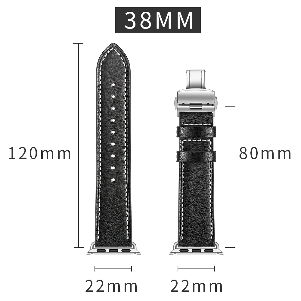 Ремешок для Apple watch band 44 мм 42 мм 40 мм 38 мм iWatch series 5 4 3 2 1 кожаный металлический браслет с застежкой-бабочкой ремешок для часов