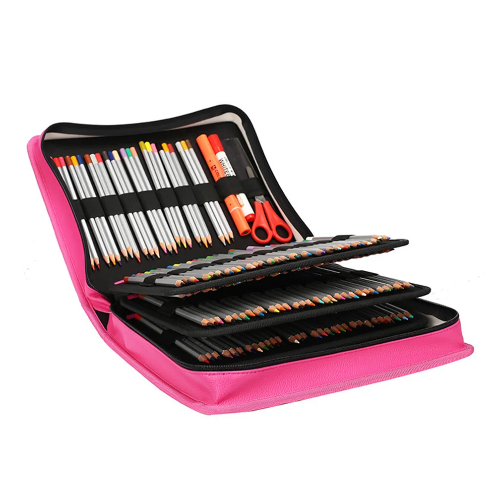 Luxury Pencil Case Professional Penal Big 210 Pencilcase or 140 Ballpoint Pen Box Removable Multi Cartridge Bag Stationery Kit