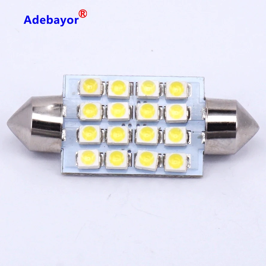 1 шт. 3528 1210 белый 16 SMD СВЕТОДИОДНЫЙ Автомобильный Купол гирлянда внутренние лампы