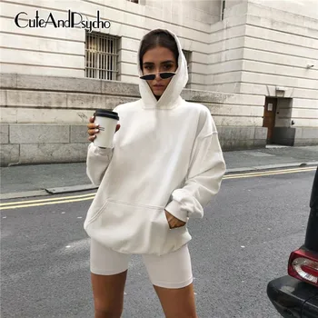 

Solid Casual Female Two Piece of Set Sweatshirts Hoodies and Bodycon Shorts Suit Outfit Sportswear Cotton Set 2020 Cuteandpsycho