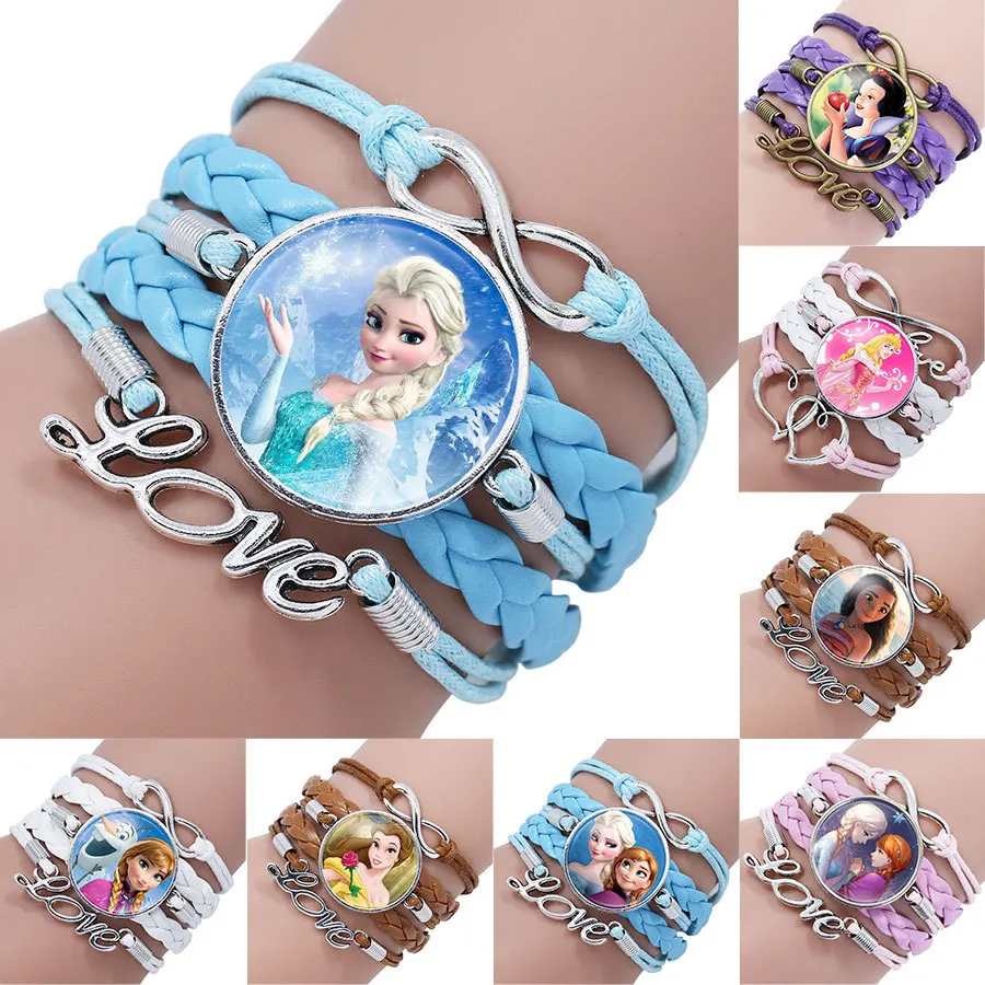 New Arrivel Disney Anna and elsa Princess doll Cartoon Bracelet Action Figure Toys lovely Wristand Girl kids Christmas Gifts Toy | Игрушки и