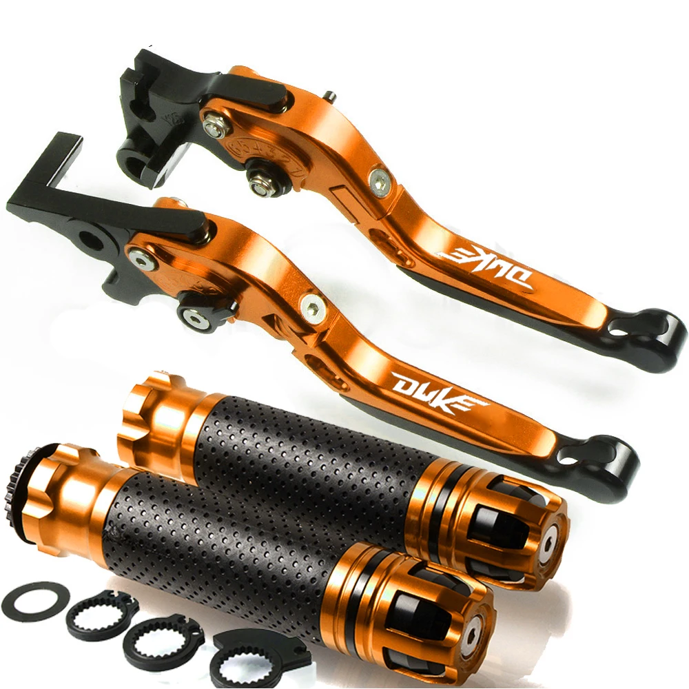 C with logo Для KTM DUKE 125 200 250 390 690 790 990 с DUKE логотип 2011- Мотоцикл Регулируемый складной тормозной рычаг сцепления ручка - Цвет: C with logo