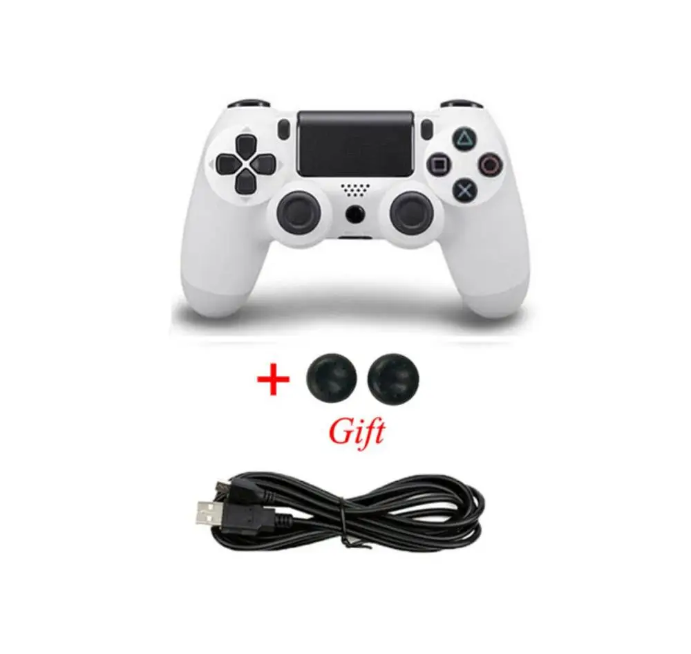 Белый USB проводной контроллер для PS4 Геймпад для Play Station 4 контроллер для Dualshock 4 геймпад для PS4 консоли с двойной вибрацией - Цвет: Белый