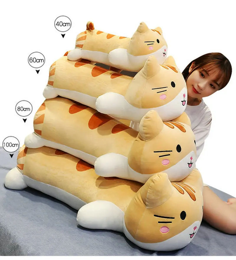 Кошка плюшевые игрушки мягкие животные мягкая подушка Подушка Аниме кошачий приклад игрушки ребенок девочка Kawaii подарок