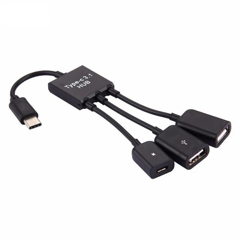 3 в 1 кабель для зарядки данных тип-c конвертер Мужской к женскому USB мощность OTG концентратор кабель адаптер для HUAWEI Xiaomi AndroidTablet