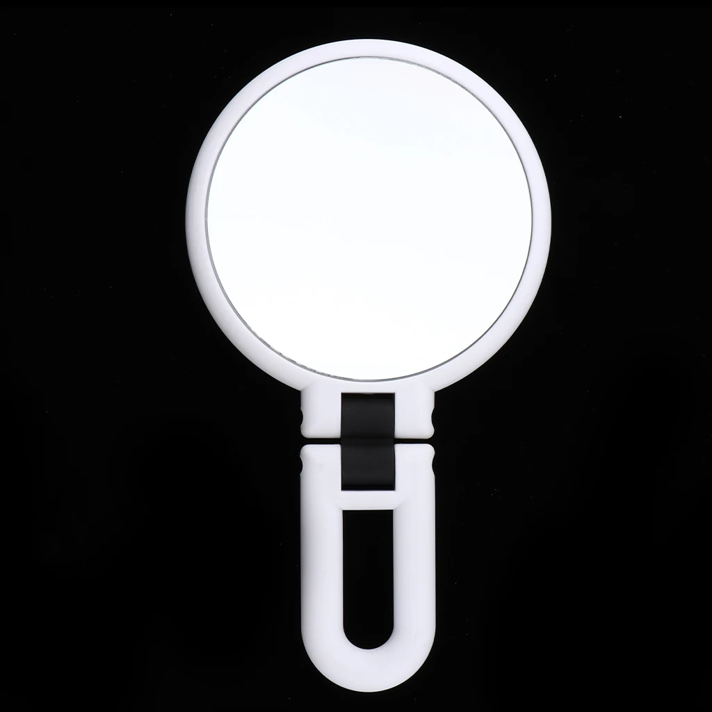 Double Sided Folding Handheld Mirror - Normal & Magnification Travel Makeup Mirrors Hang Mirror