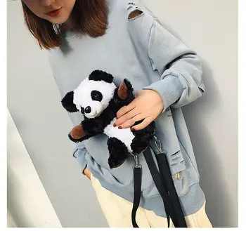

Cute Ladies Plush Panda Cross Body Messenger Bag Girl Shoulder Handbag Backpack