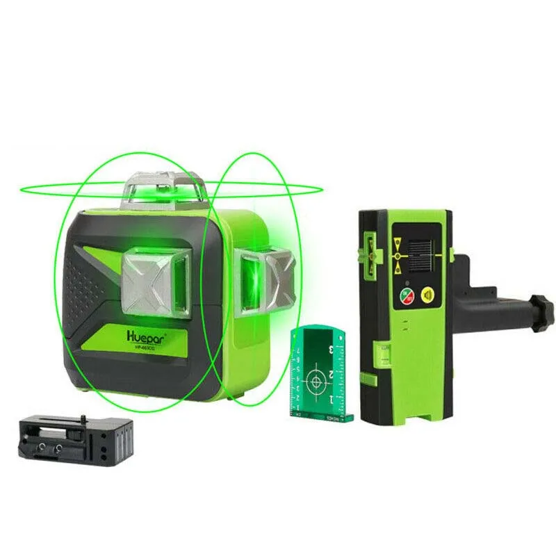 3D зеленый луч вращающийся 12 Крест линии самонивелирующийся лазерный уровень Li батарея+ приемник Niveles Para конструкционные инструменты 603CG Новинка - Color: US and Receiver
