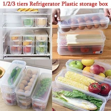 Dreamestone Бытовая многослойная коробка для хранения продуктов на холодильник с крышкой контейнер для хранения яиц кухонный органайзер для холодильника