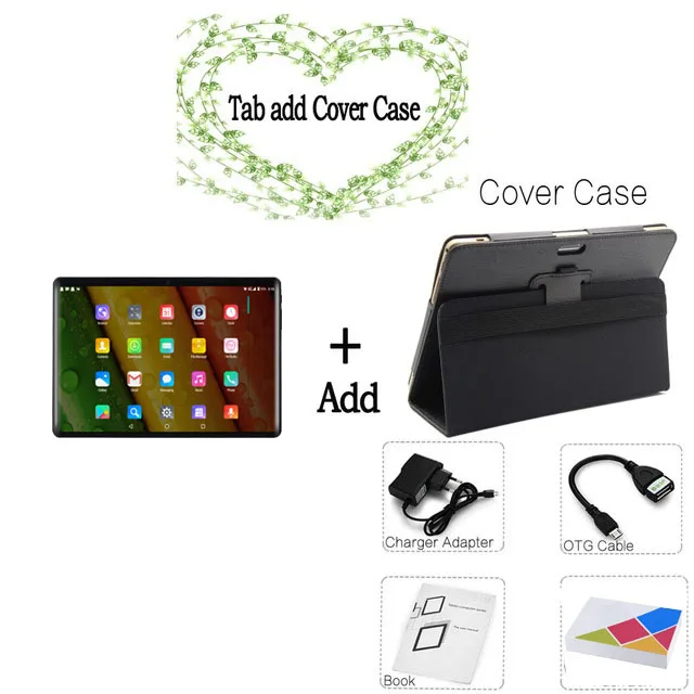 64GB ROM add case 10,1 дюймовый планшетный ПК 8 ГБ+ 128 Гб ПЗУ Android 9,0 4G Телефонный звонок десять ядер Bluetooth Wi-Fi 2.5D стальной экран планшет PC10.6/10,9 - Комплект: 64GB ROM add case