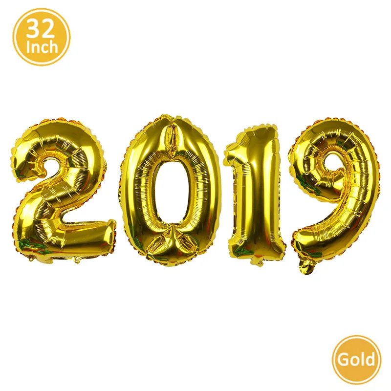 9-32inch 2019 gold Украшение на год, бумажные салфетки для стаканчиков, ножей, ложек, вилок, одноразовые столовые приборы для вечеринок - Цвет: 9-32inch 2019 gold