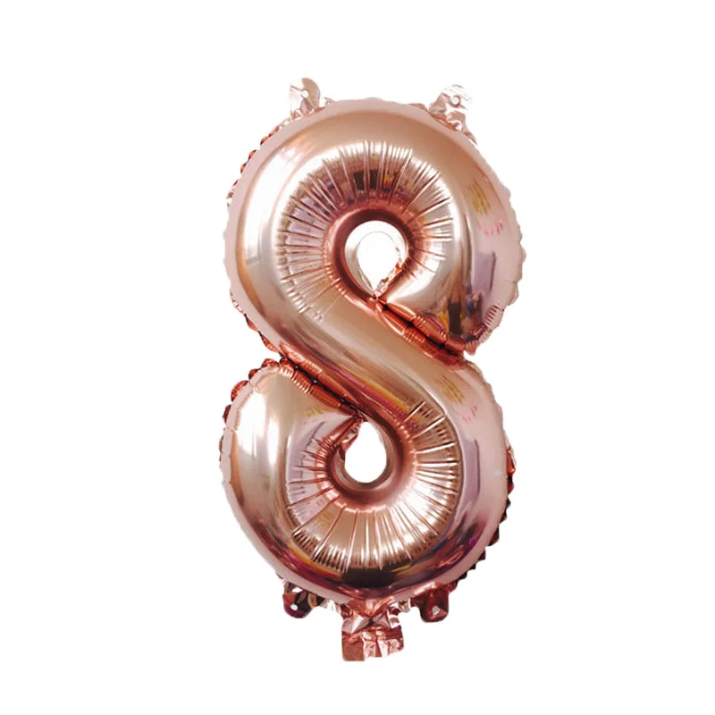 US thin rose gold candy color 16 inch digital aluminum film balloon birthday party wedding celebration supplies